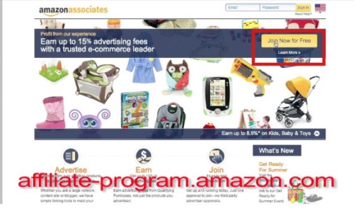 Visit affiliate-program.amazon.com to sign up for their affiliate program