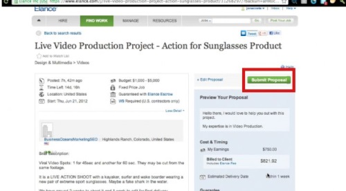 Once you are finished with your bid, confirm and click the ‘Submit Proposal button