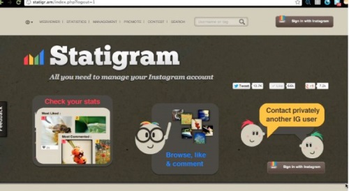 Statigram gives you detailed information about what is happening on your instagram account