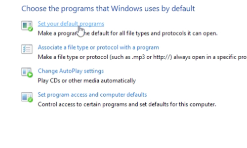 Choose Set your default programs