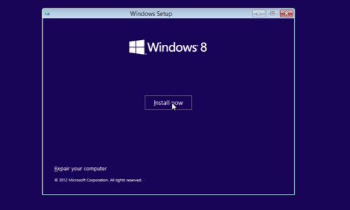 Start installing Windows