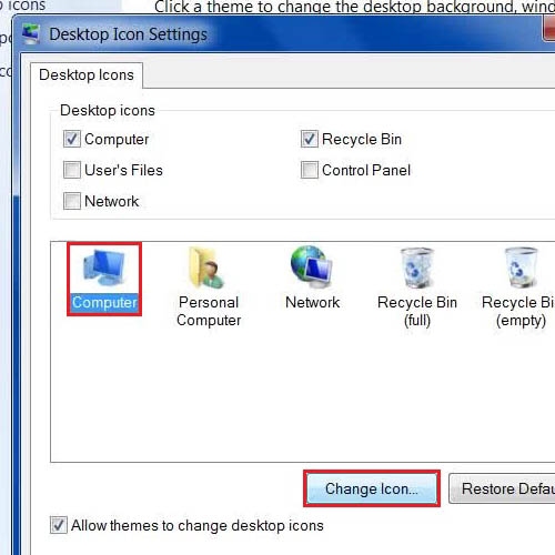 change icon picture windows 7