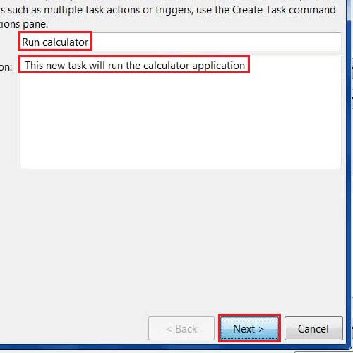 Select a name and task description