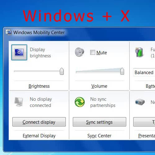 Windows + X