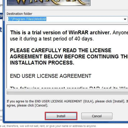 install rar file