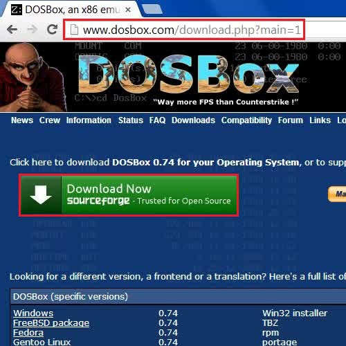 Go to the dos box website and download it