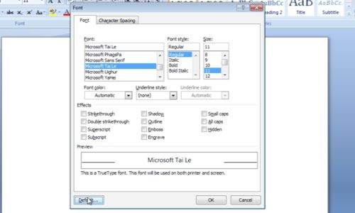 how to change default settings for word document 2007