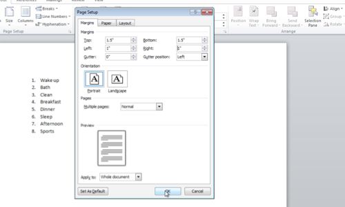 how to create different margins on different pages in word