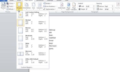 how to change layout of one page in word mac