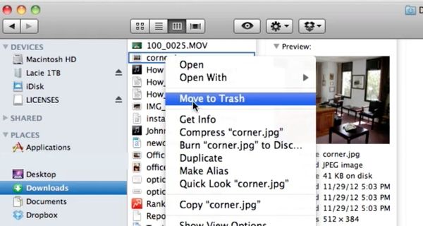 empty outlook for mac trash folder