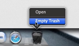 Select empty trash