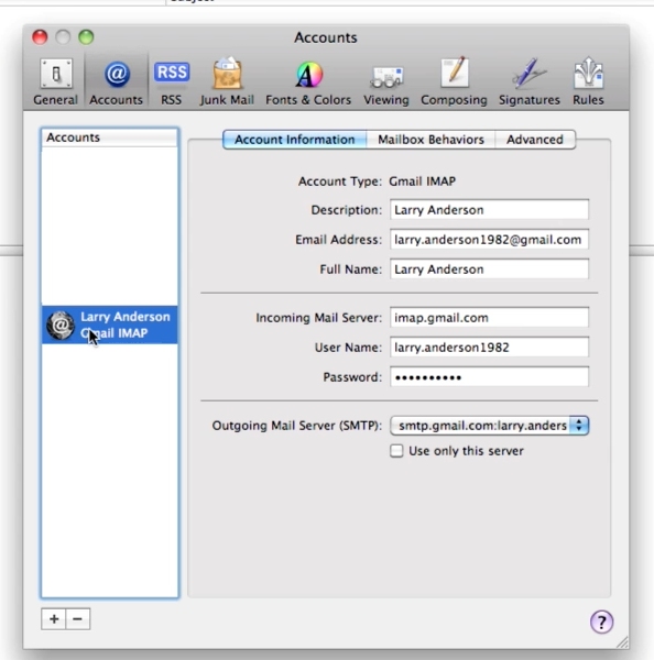 how to remove email account on mac