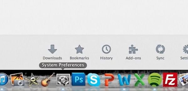 click on System Preferences in the Dock