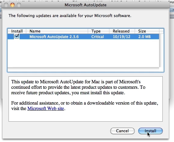 updates for microsoft word for mac