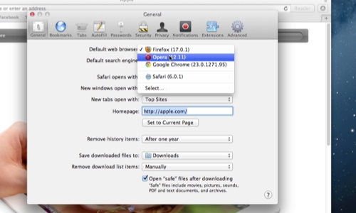 Set default browser on Mac