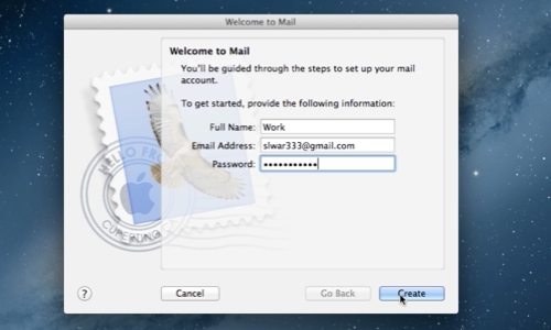 Create Mail account on Mac