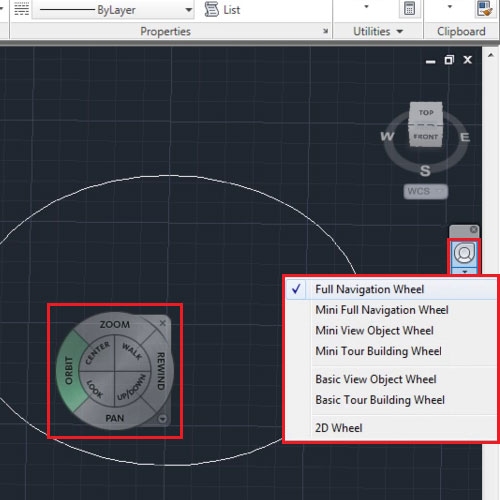 Select the “navigation wheel