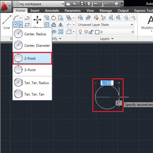 Make circle by specifying points