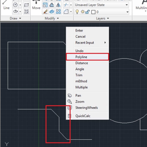 Use the “Chamfer” tool on a polyline