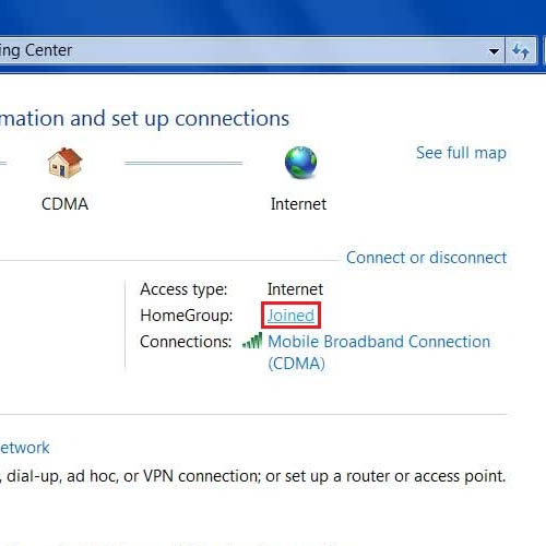 Go to home network settings