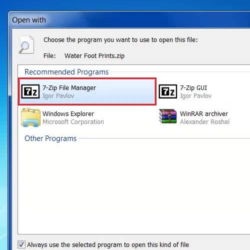 how to make 7zip default windows 10