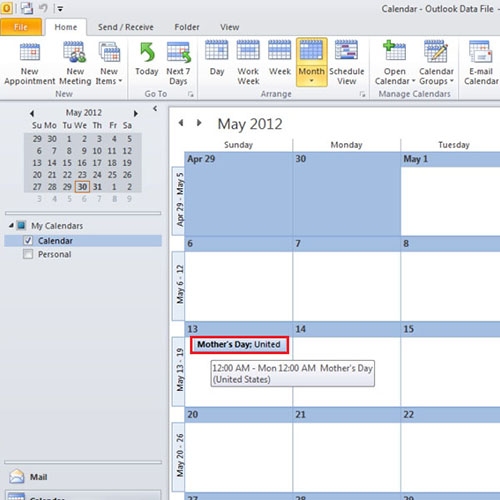 how to add holidays to essentialpim calendar