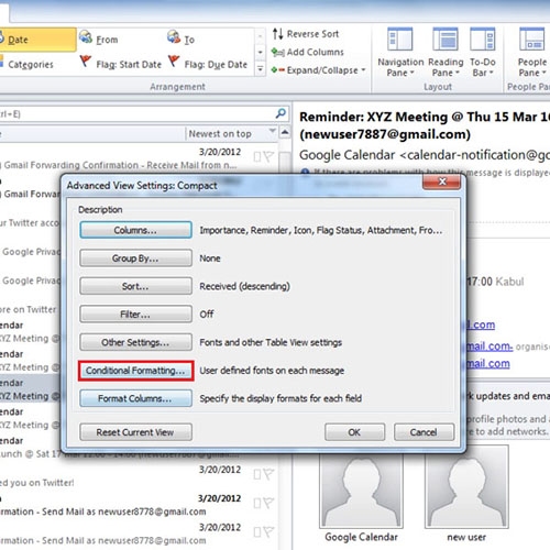 innovative ways of using outlook conditional formatting