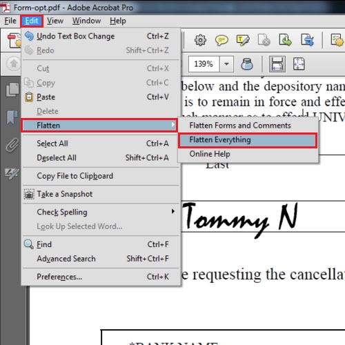 how to flatten a pdf in adobe acrobat 9 pro