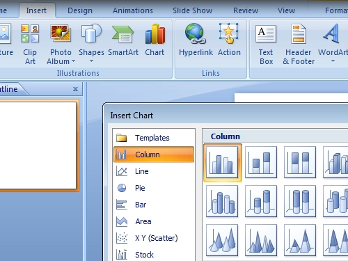 Choose the column chart