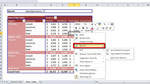 use the quick analysis button to sum the range in excel