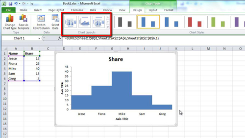 change excel graph axis label