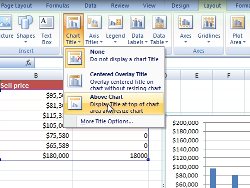 Create the first Chart title