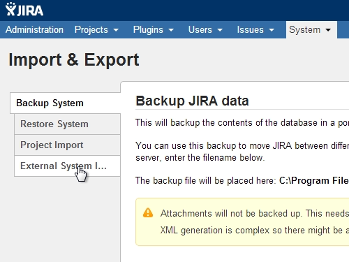 External System Import