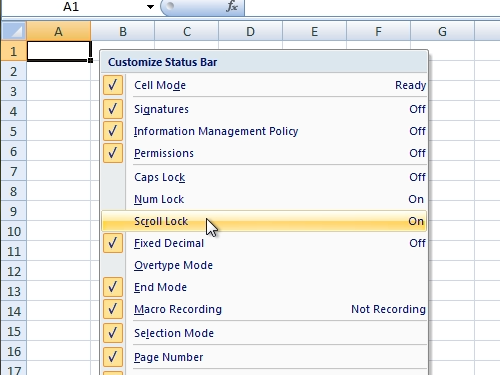 Как отключить scroll lock в excel