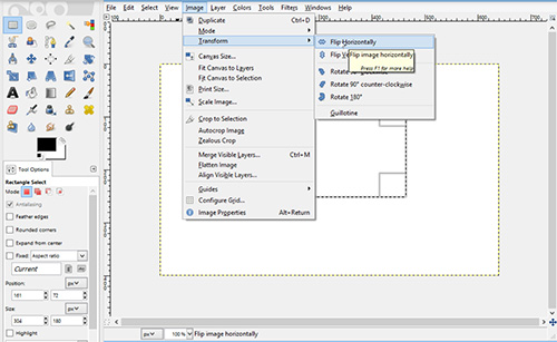 Select Flip Horizontally