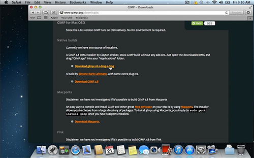 installing gimp on mac