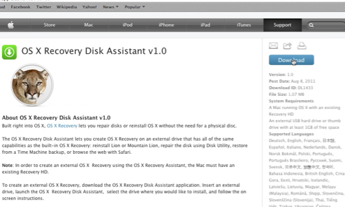 os x recovery disk assistant windows
