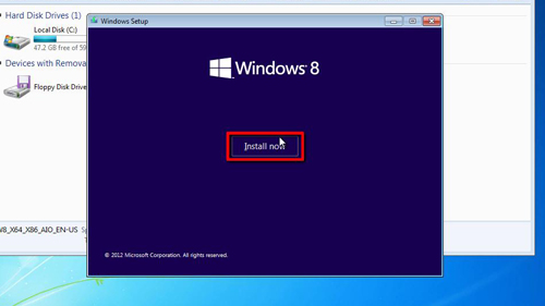 Starting the Windows 8 Installer