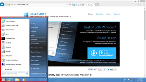 Windows 7 style start menu in Windows 8