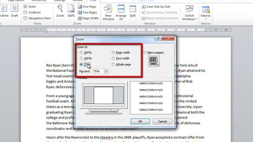 microsoft word toolbar too zoomed in