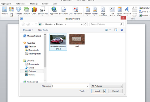 set image as background in word document