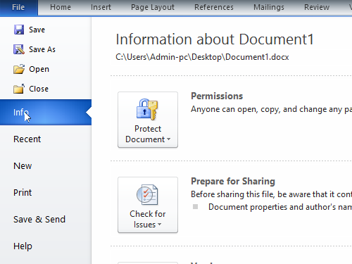 Find the information about the document properties