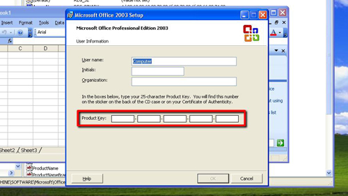 how to find product key for office 2007 in registry