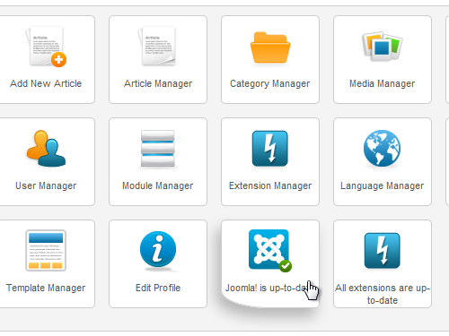 Click the Joomla is up-to-date
