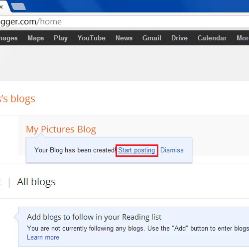 Begin posting on your blog