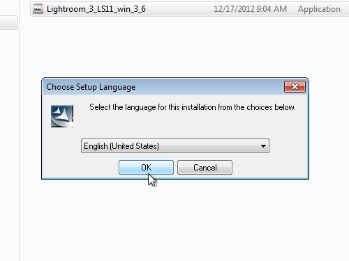 Select the language of the installation