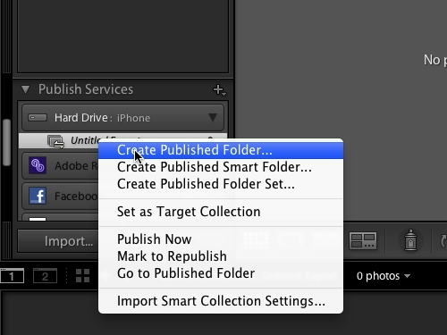 Choose Create Published Folder