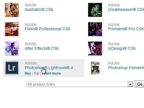 Find the link on Adobe Photoshop Lightroom installer