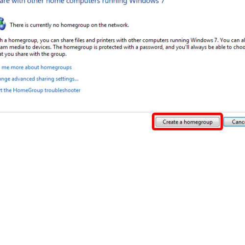 creating a homegroup