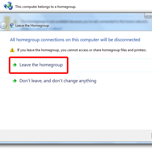 leaving the homegroup network
